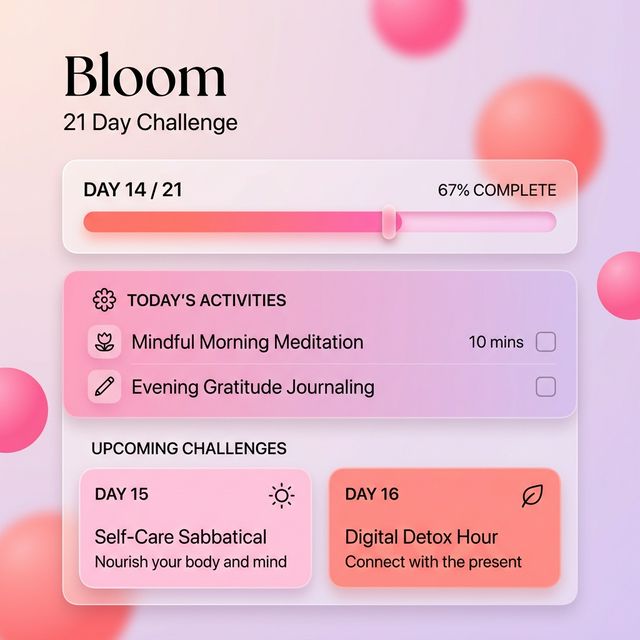 Bloom Dashboard App Mockup
